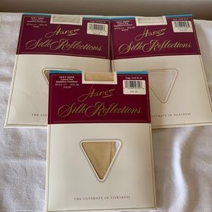 3 Pairs Hanes Silk Reflections - Silky sheer - Control Top - size AB